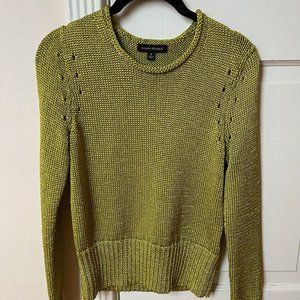 Banana Republic Green Metallic Shine Pullover Sweater Thick Knit